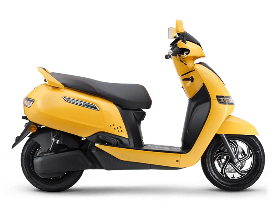 TVS iQube S Electric Scooter Lucid Yellow Colour Right Side View